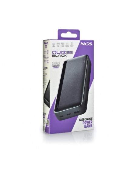 NGS QUIZ 20 Powerbank 20000mAh 22.5W 2xUSB-C + 1xUSB-A Negra