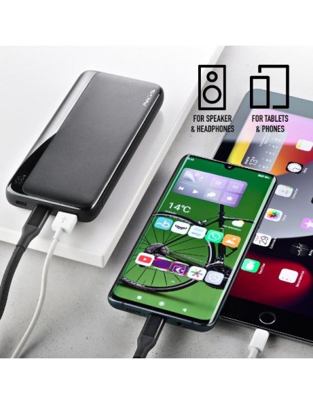 NGS QUIZ 10 Powerbank 10000mAh 22.5W 2xUSB-C + 1xUSB-A Negra