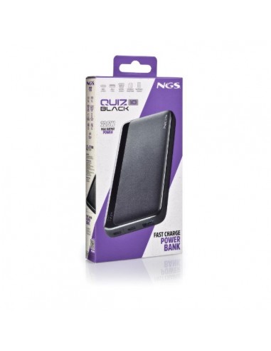 NGS QUIZ 10 Powerbank 10000mAh 22.5W 2xUSB-C + 1xUSB-A Negra