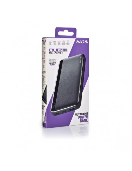 NGS QUIZ 10 Powerbank 10000mAh 22.5W 2xUSB-C + 1xUSB-A Negra
