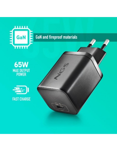 NGS BUD65W-L Cargador de Portátil (Lenovo) GaN 1xUSB-C 65W Automático, 5 Conectores, Voltaje 5-20V