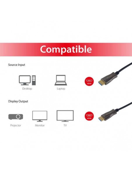 Equip 119437 Cable Óptico Activo HDMI 2.0 4K/60Hz Negro 10m