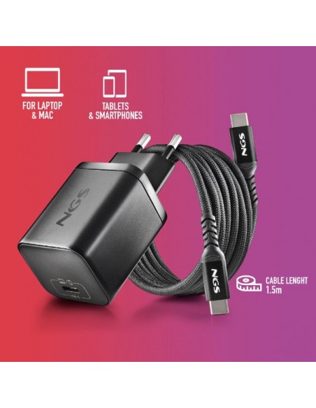 NGS BUD65W-AS Cargador de Portátil (Asus) GaN 1xUSB-C 65W Automático, 8 Conectores, Voltaje 5-20V