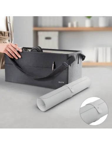 Leitz Alfombrilla de Escritorio Piel Reciclada Gris Claro 80x40cm