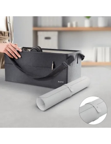 Leitz Alfombrilla de Escritorio Piel Reciclada Gris Claro 80x40cm