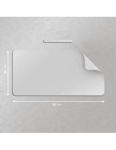 Leitz Alfombrilla de Escritorio Piel Reciclada Gris Claro 80x40cm