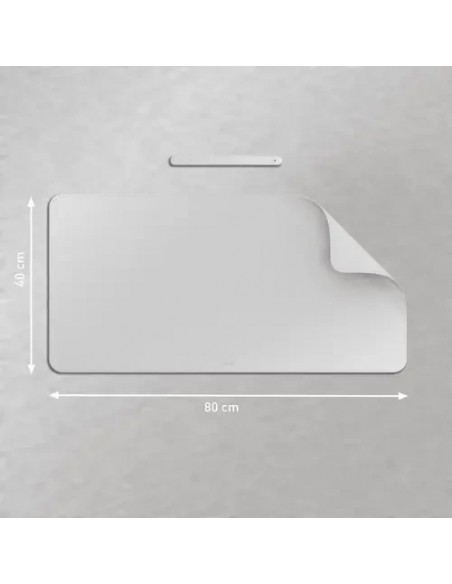 Leitz Alfombrilla de Escritorio Piel Reciclada Gris Claro 80x40cm