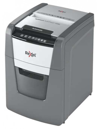 Rexel Optimum AutoFeed 100M Destructora de Papel Microcorte P-5 34L Negra