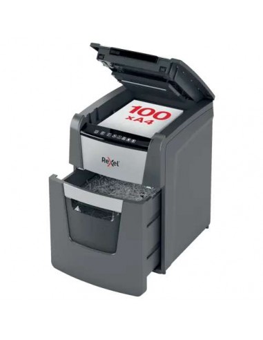 Rexel Optimum AutoFeed 100M Destructora de Papel Microcorte P-5 34L Negra