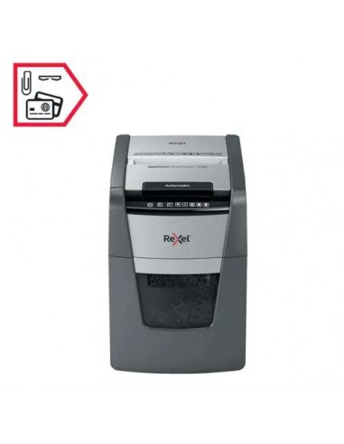 Rexel Optimum AutoFeed 100M Destructora de Papel Microcorte P-5 34L Negra