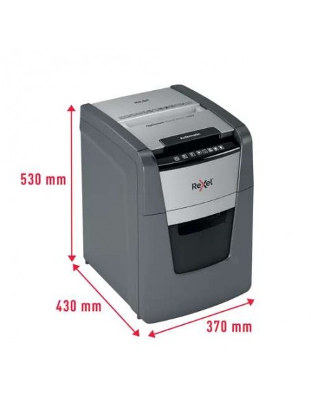 Rexel Optimum AutoFeed 100M Destructora de Papel Microcorte P-5 34L Negra