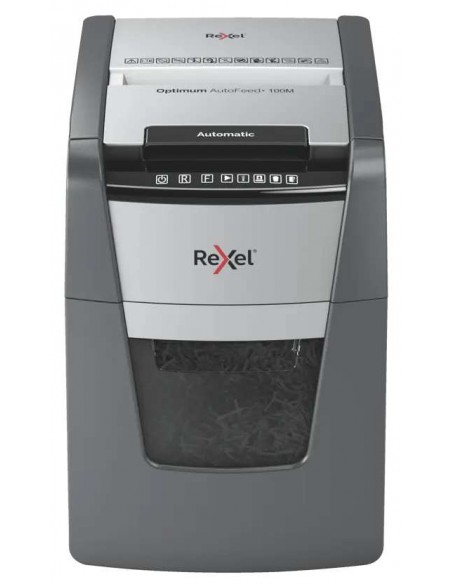 Rexel Optimum AutoFeed 100M Destructora de Papel Microcorte P-5 34L Negra