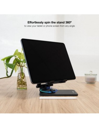 TooQ Soporte de Sobremesa Ajustable para Móvil o Tablet de hasta 12.9" Negro