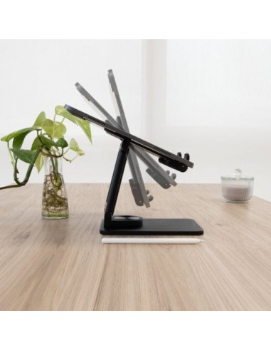 TooQ Soporte de Sobremesa Ajustable para Móvil o Tablet de hasta 12.9" Negro