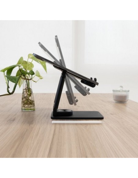 TooQ Soporte de Sobremesa Ajustable para Móvil o Tablet de hasta 12.9" Negro