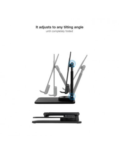 TooQ Soporte de Sobremesa Ajustable para Móvil o Tablet de hasta 12.9" Negro