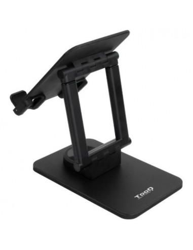 TooQ Soporte de Sobremesa Ajustable para Móvil o Tablet de hasta 12.9" Negro