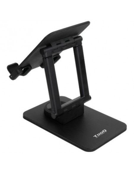 TooQ Soporte de Sobremesa Ajustable para Móvil o Tablet de hasta 12.9" Negro