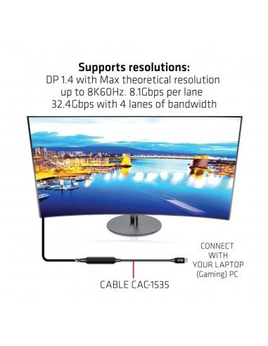 Club 3D CAC-2501 Cable Thunderbolt 5 USB-C 80Gbps 8K 240W 1m