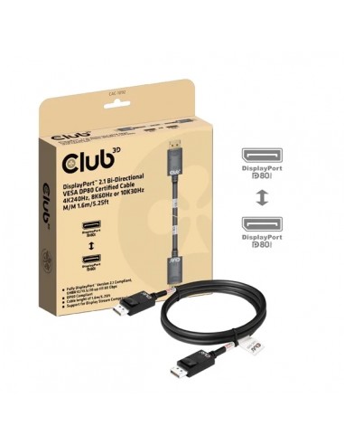 Club 3D CAC-1092 Cable DisplayPort 2.1 80Gbps 8K/60Hz 1.6m