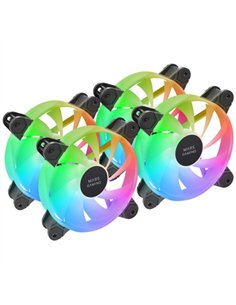 Mars Gaming MF-4A Kit 4x Ventiladores 120mm ARGB Rainbow Negro
