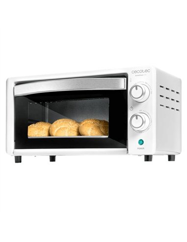 Cecotec Bake&Toast 1090 White Horno Tostador de Sobremesa Eléctrico Multifunción, 10 Litros