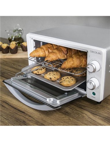 Cecotec Bake&Toast 1090 White Horno Tostador de Sobremesa Eléctrico Multifunción, 10 Litros