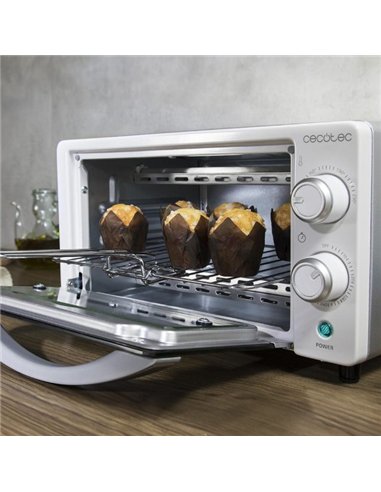 Cecotec Bake&Toast 1090 White Horno Tostador de Sobremesa Eléctrico Multifunción, 10 Litros