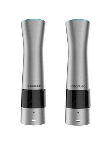 Cecotec InstantMill Press Duo, Molinillo de Especias Eléctrico con Cuerpo de Acero Inoxidable. 2 Unidades