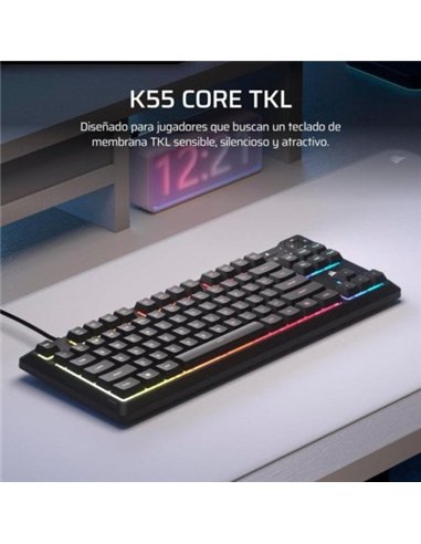 Corsair K55 Core TKL RGB Teclado de Membrana Resistente a Derrames