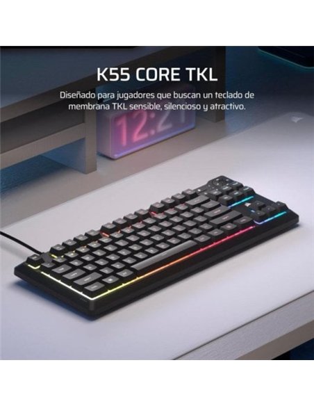 Corsair K55 Core TKL RGB Teclado de Membrana Resistente a Derrames