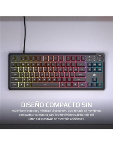 Corsair K55 Core TKL RGB Teclado de Membrana Resistente a Derrames