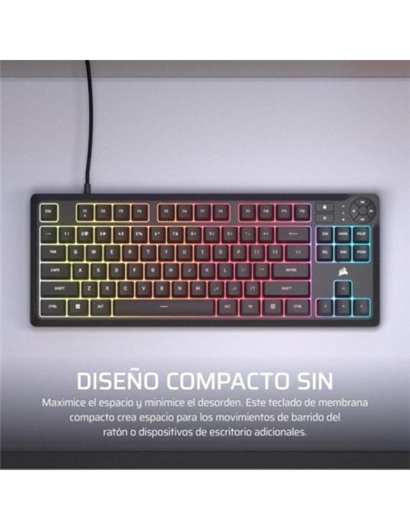Corsair K55 Core TKL RGB Teclado de Membrana Resistente a Derrames