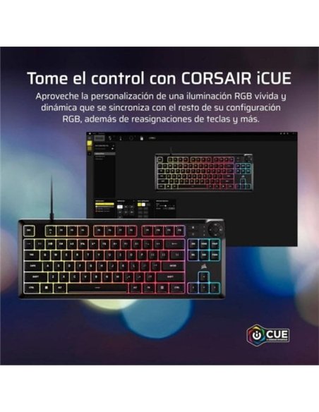 Corsair K55 Core TKL RGB Teclado de Membrana Resistente a Derrames