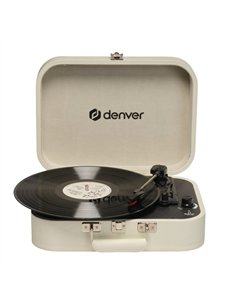 Denver VPL-130 Tocadiscos Maleta Marrón con Altavoces Integrados y Grabación a PC por USB