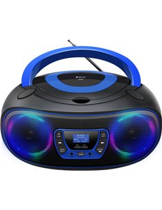 Denver TDB-212BU Radio CD Boombox DAB+/FM con Bluetooth, USB y Entrada AUX Azul
