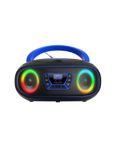 Denver TDB-212BU Radio CD Boombox DAB+/FM con Bluetooth, USB y Entrada AUX Azul