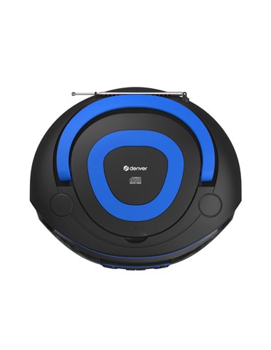 Denver TDB-212BU Radio CD Boombox DAB+/FM con Bluetooth, USB y Entrada AUX Azul