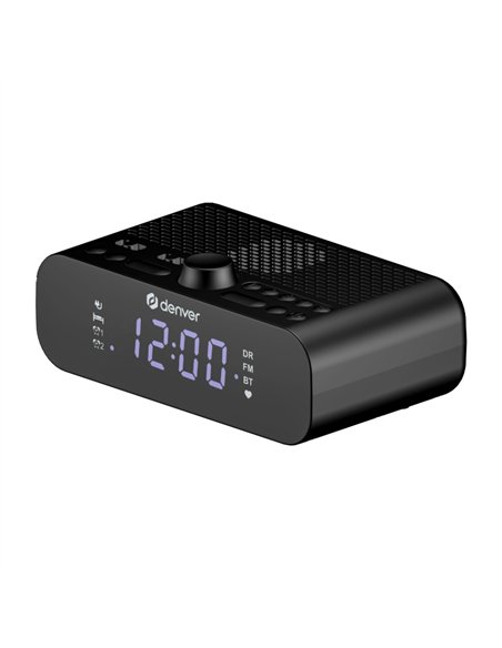 Denver CRD-515 Radio Despertador DAB+/FM con Bluetooth, Doble Alarma y Pantalla LED 3.5"