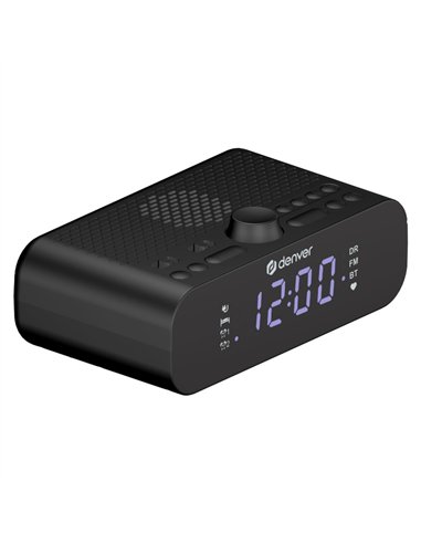 Denver CRD-515 Radio Despertador DAB+/FM con Bluetooth, Doble Alarma y Pantalla LED 3.5"