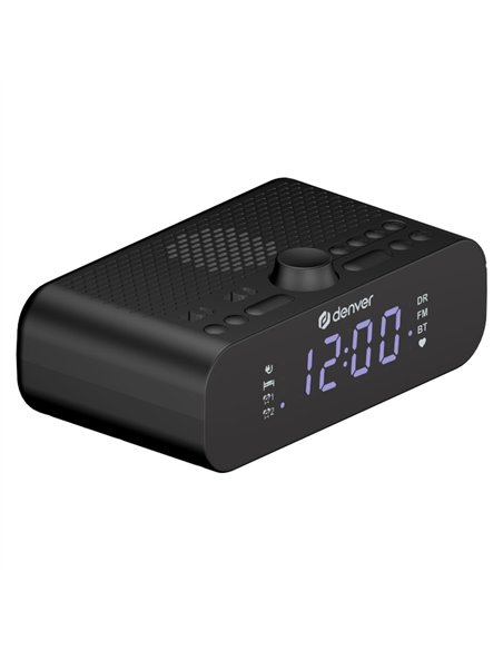 Denver CRD-515 Radio Despertador DAB+/FM con Bluetooth, Doble Alarma y Pantalla LED 3.5"