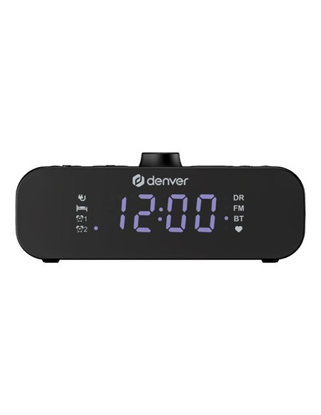 Denver CRD-515 Radio Despertador DAB+/FM con Bluetooth, Doble Alarma y Pantalla LED 3.5"