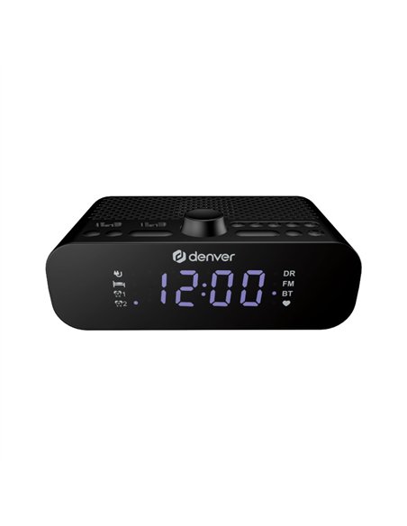 Denver CRD-515 Radio Despertador DAB+/FM con Bluetooth, Doble Alarma y Pantalla LED 3.5"