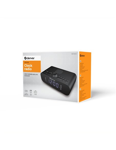 Denver CRD-515 Radio Despertador DAB+/FM con Bluetooth, Doble Alarma y Pantalla LED 3.5"