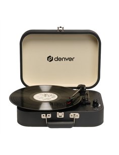 Denver VPL-130DGR Tocadiscos Maleta Gris Oscuro con Altavoces Integrados y Grabación a PC por USB