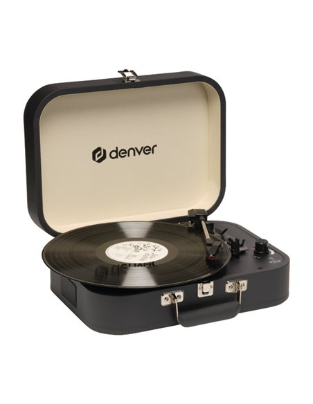 Denver VPL-130DGR Tocadiscos Maleta Gris Oscuro con Altavoces Integrados y Grabación a PC por USB