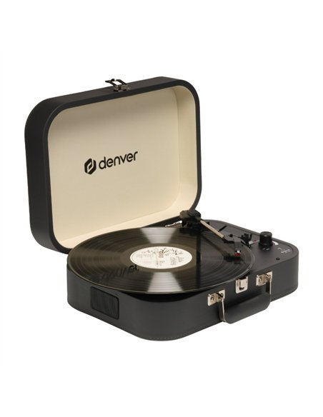 Denver VPL-130DGR Tocadiscos Maleta Gris Oscuro con Altavoces Integrados y Grabación a PC por USB