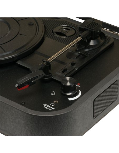 Denver VPL-130DGR Tocadiscos Maleta Gris Oscuro con Altavoces Integrados y Grabación a PC por USB