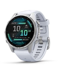 Garmin Fenix 8 Smartwatch GPS 43mm AMOLED 10ATM Pulsómetro SpO2 Plata con Correa Blanca