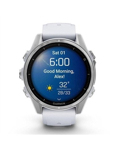 Garmin Fenix 8 Smartwatch GPS 43mm AMOLED 10ATM Pulsómetro SpO2 Plata con Correa Blanca